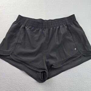 Workout Athletic Shorts Women 10 Black Stretch Lightweight Elastic Waist Pull On